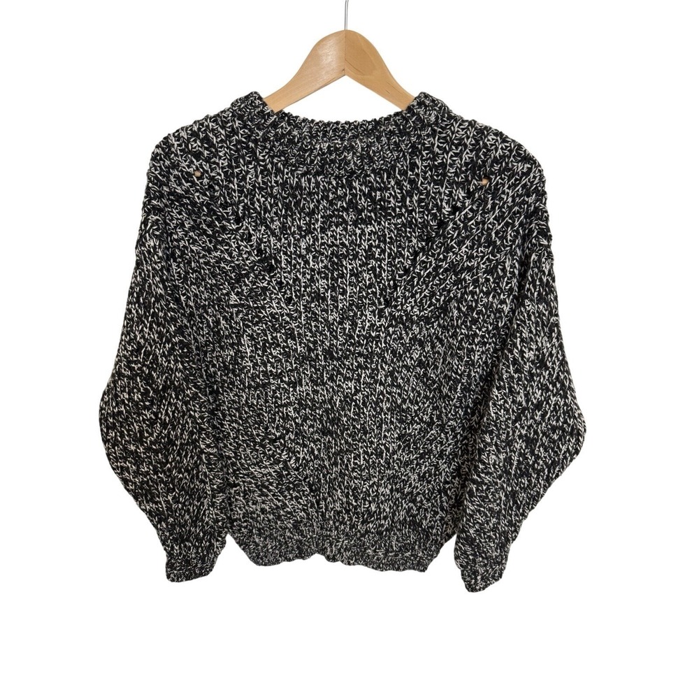 Topshop Chunky Cable Knit Mock Neck Heather Gray Sweater Women's Size US 0-2